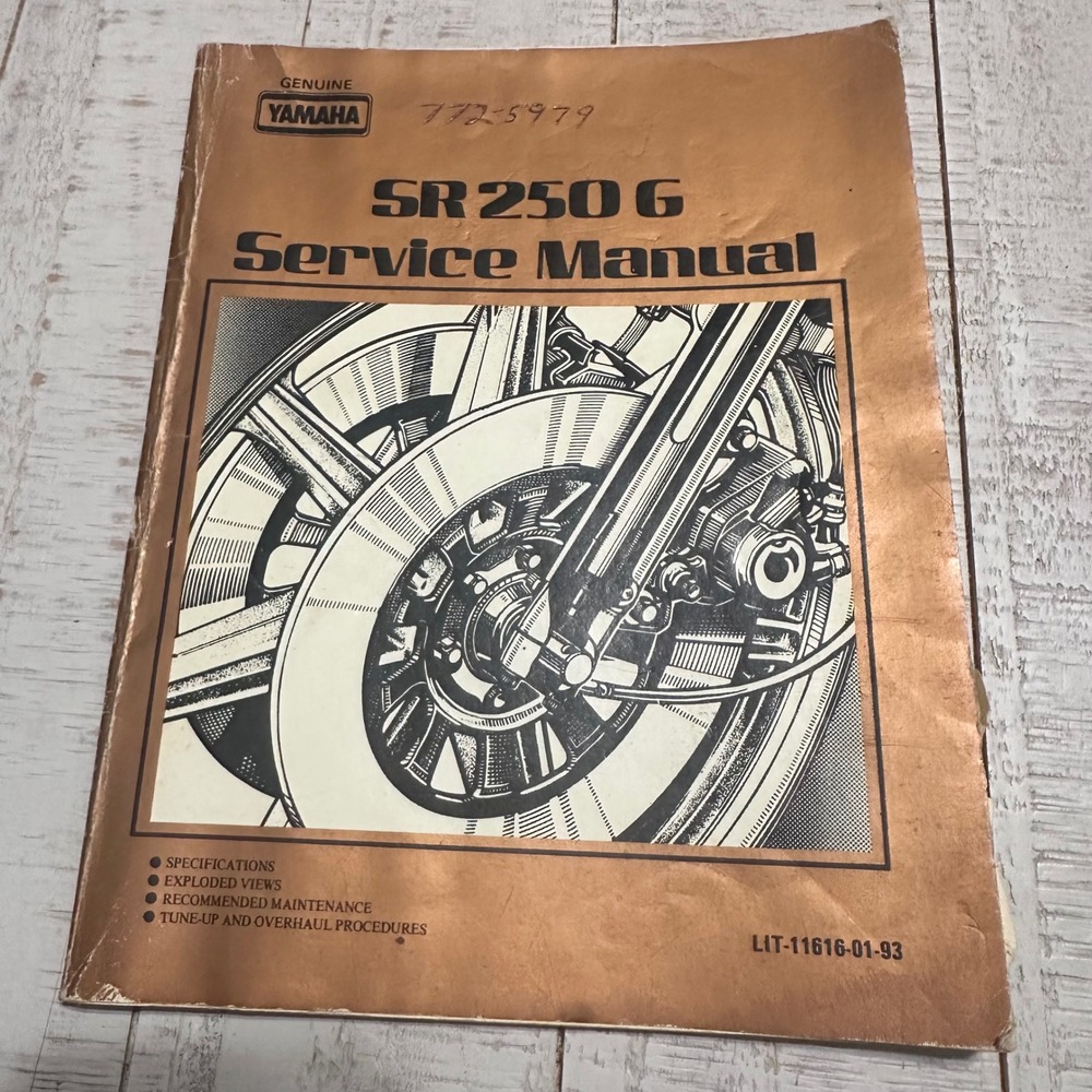 Yamaha SR250G Service Manual Genuine LIT-11616-01-93 Motorcycle Repair Shop Book